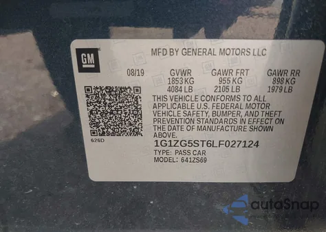 2020 Chevrolet Malibu Fwd Rs from USA, damaged, VIN 1G1ZG5ST6LF027124